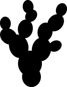 Nopal Mexican Plant Silhouette Vinyl Svg File, Free Vectors File